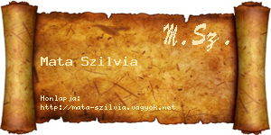 Mata Szilvia névjegykártya
